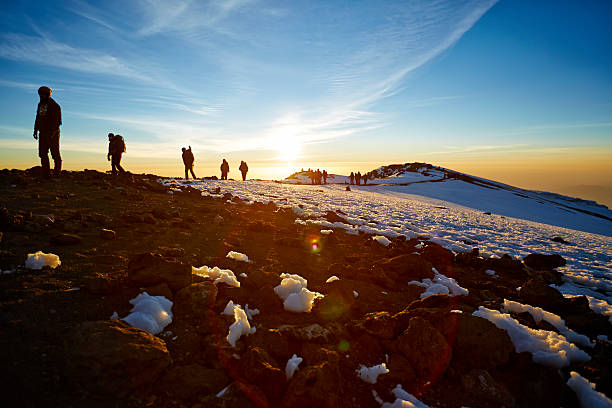 Mt Kilimanjaro route to the summit stock photo