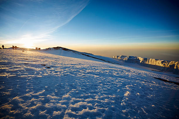 Mt Kilimanjaro route to the summit Mt Kilimanjaro, with 5.895 m Africas highest mountain as well as worlds highest free-standing mountain. At the Machame route, shot at an altitude of approx. 5800 m. Route to the summit, Tanzania. mawenzi stock pictures, royalty-free photos & images