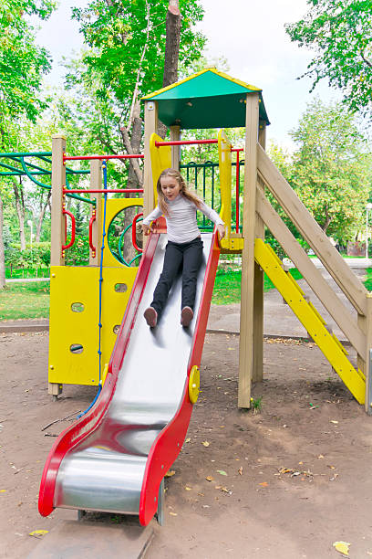 istock Active girl on nursery platform in summer 475171368