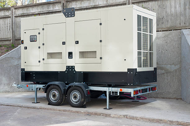 istock Big Industrial Backup Generator for Office Building 475171876