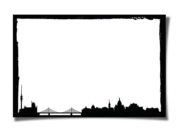 istock Grunge Photo Frame With Silhouette of Dresden 475172506