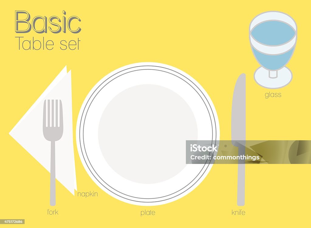 Generic Table Setting Basic Table Setting Stock Illustration - Download Image Now - Casual ...
