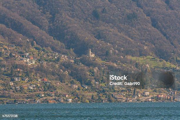 Lake Maggiore Piedmont Italy Stock Photo - Download Image Now - 2015, Architecture, Blue