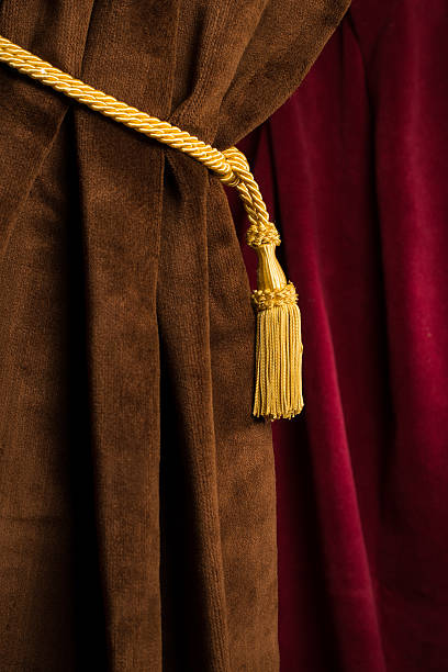 istock Red and brown theatre curtain 475175887