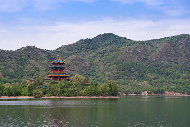 istock pavilion surrounded by lake and mountains 475177454