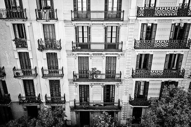 istock Facade of typical residential building in  Eixample district, Barcelona, Spain 475183216