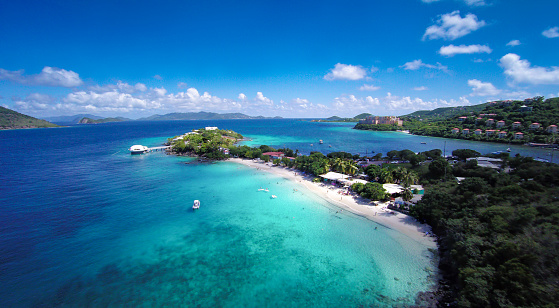 aerial view of Coki Point, Coki Bay and Water Bay, St. Thomas, US Virgin Islands