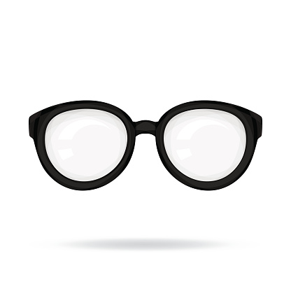 Vector illustration of black glasses. 