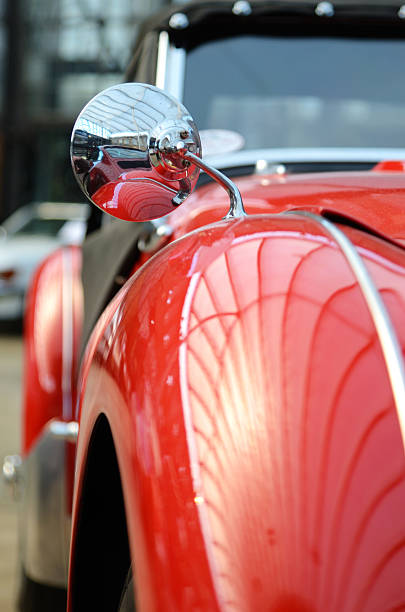 istock Interesting shape of old car with original mirror. 475187036