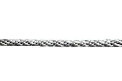 braided steel cable wound on a spool