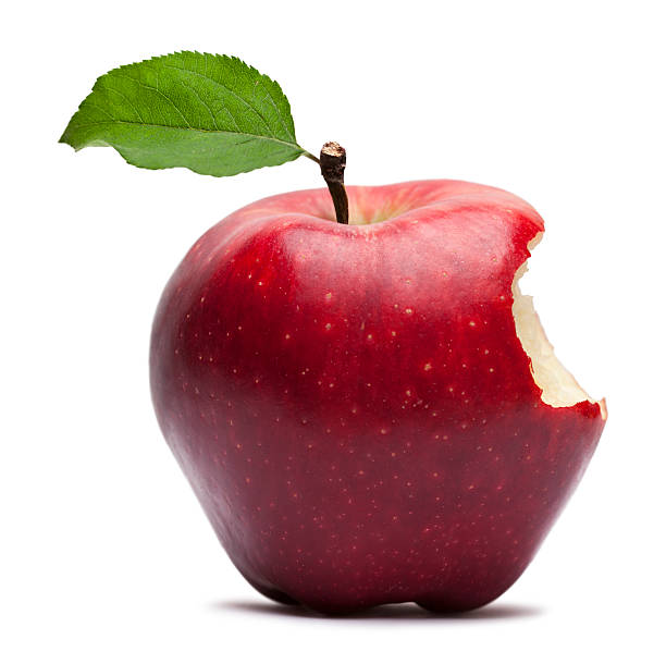 Bite on a Red Apple stock photo
