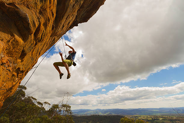 Rockclimber Falling stock photo