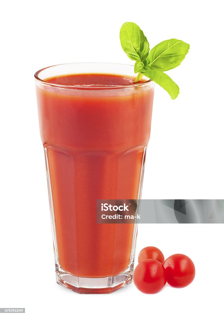 Tomato juice Tomato juice with basil. Basil Stock Photo