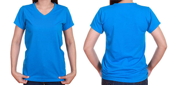 istock blank t-shiet set (front, back) with female 475195196
