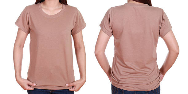 istock blank t-shiet set (front, back) with female 475195202