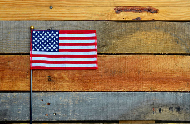 istock American Flag displayed on Pallet wood 475195418