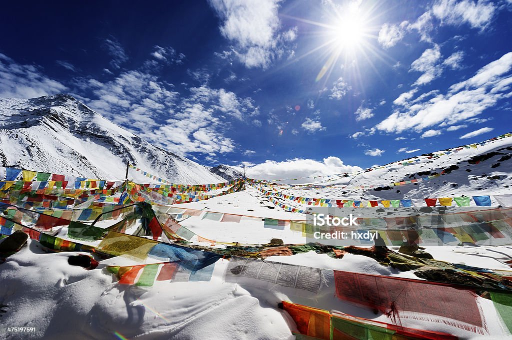 snow mountai,theprayer,in Tibet of China Alley Stock Photo