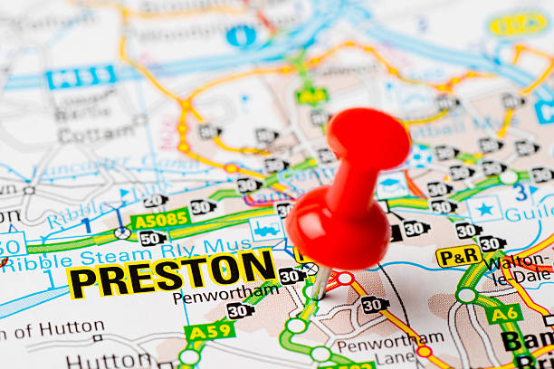 istock United Kingdom capital cities on map series: Preston 475198135