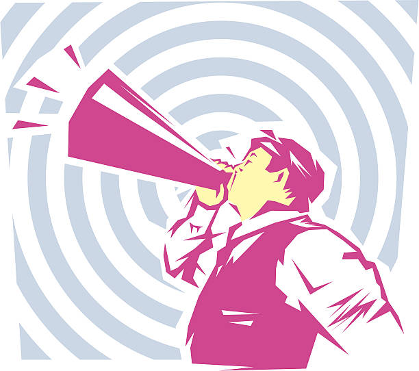 przesłuchanie - marketing megaphone advertise listening stock illustrations