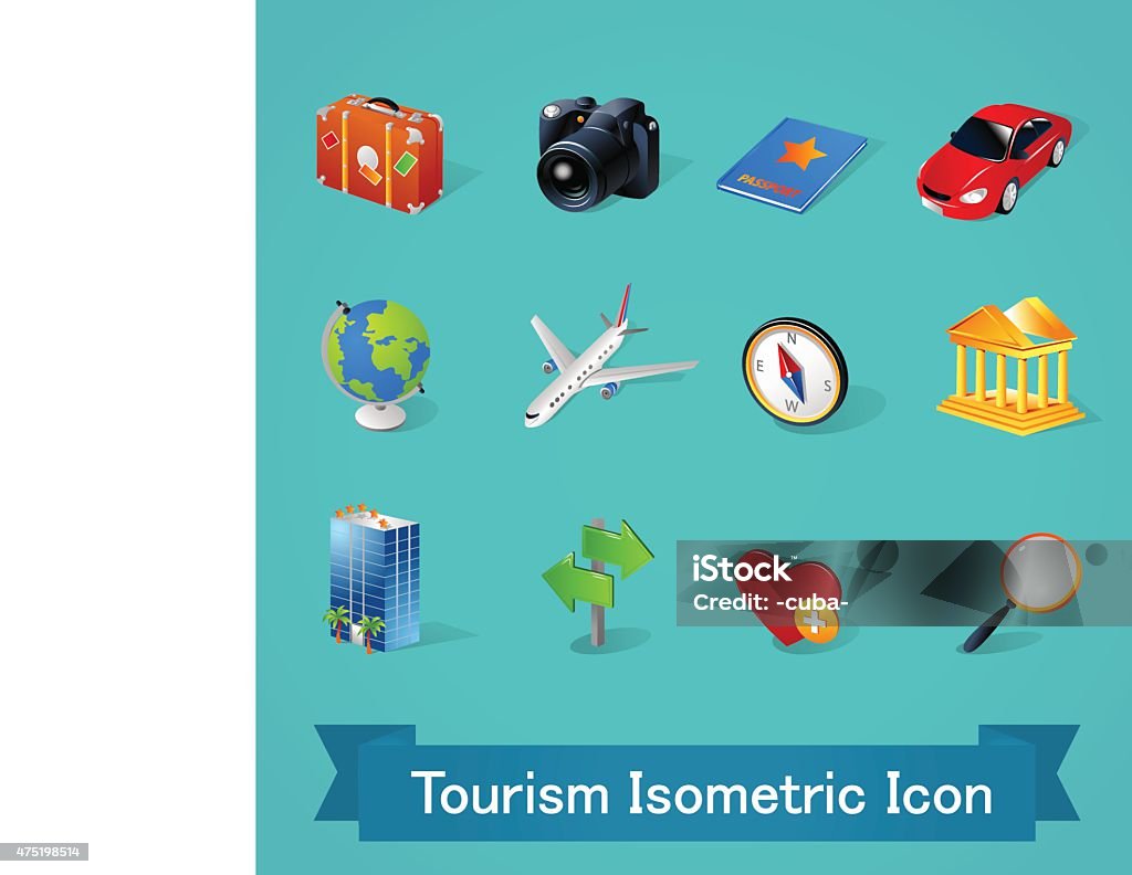 Isométricos iconos/turismo - arte vectorial de Proyección isométrica libre de derechos