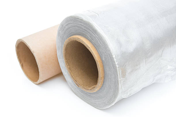 istock Roll of wrapping plastic stretch film with an empty one 475198712
