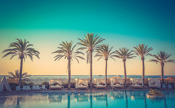 istock Sunrise at a beach resort in tropics 475201546