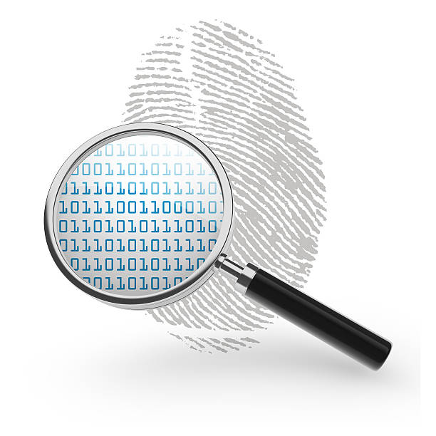 Cyber fingerprint stock photo