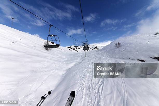 Chairlift At Ski Resort Stock Photo - Download Image Now - 2015, Activity, Caucasus