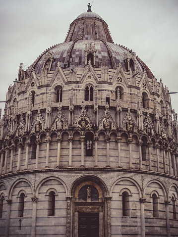 Loreto town square with cathedral in Italy