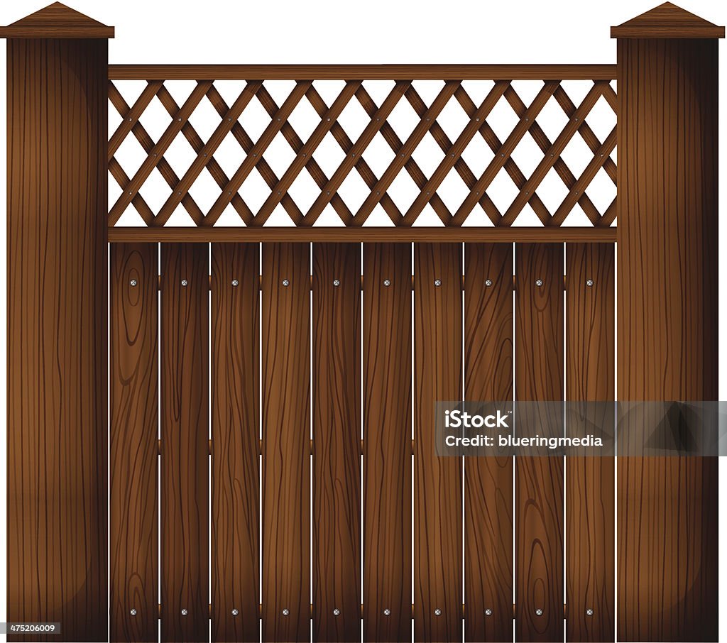 wooden gate wooden gate on a white background Barricade stock vector