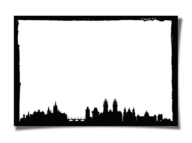 istock Grunge Photo Frame With Silhouette of Prague 475206420