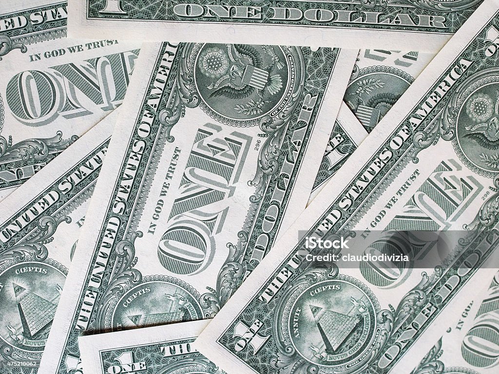 Dollar notes 1 Dollar Dollar banknotes 1 Dollar currency of the United States useful as a background 2015 Stock Photo