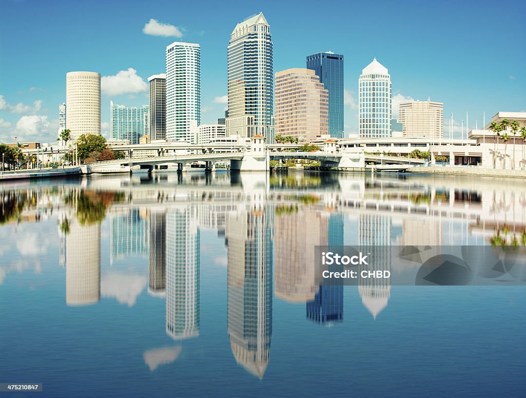 Tampa, FL Tampa skyline on the sunny mid afternoon day with reflection. Tampa Stock Photo