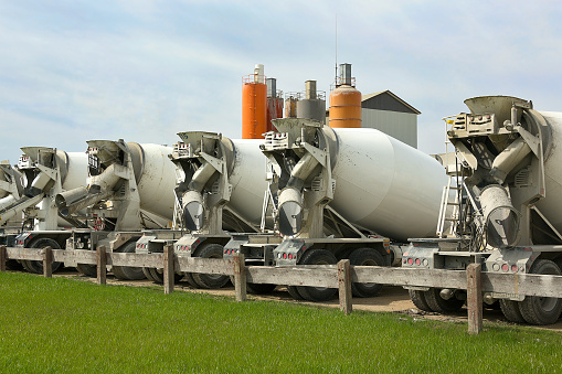 Image with mixer machines outdoors