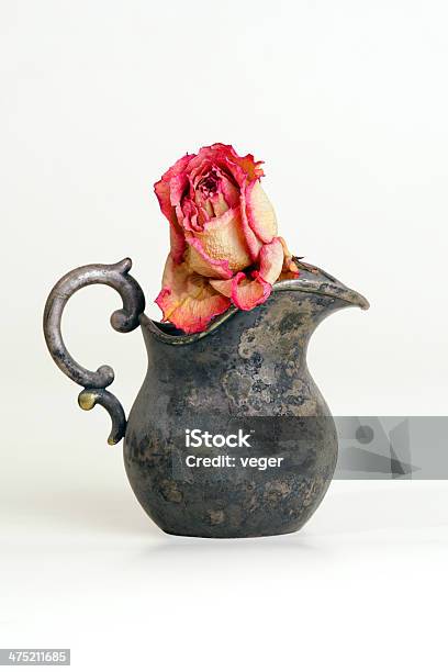 Dried Rose In A Vintage Jug Stock Photo - Download Image Now - Attitude, Bud, Creamer