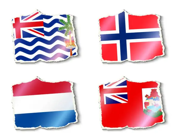 Vector illustration of set of flags