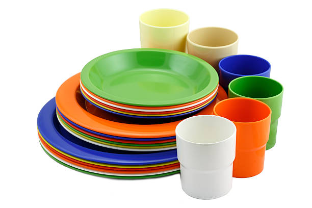 colorido placas y cup - bowl kitchenware department nested green fotografías e imágenes de stock