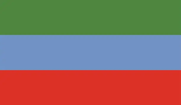Vector illustration of Flag of Dagestan