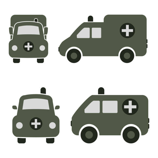 ilustrações de stock, clip art, desenhos animados e ícones de carro de ambulância - truck trucking car van