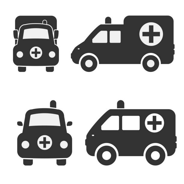 ilustrações de stock, clip art, desenhos animados e ícones de carro de ambulância - truck trucking car van