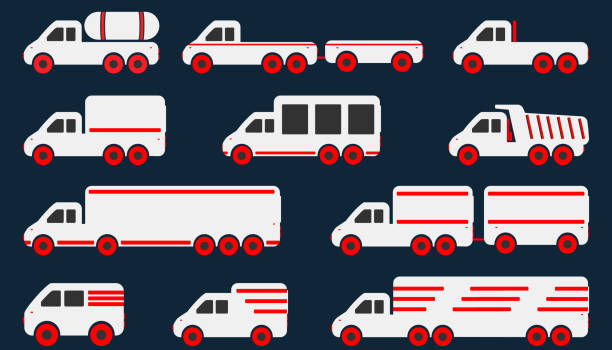 ilustrações de stock, clip art, desenhos animados e ícones de mulher de ícones - truck trucking car van