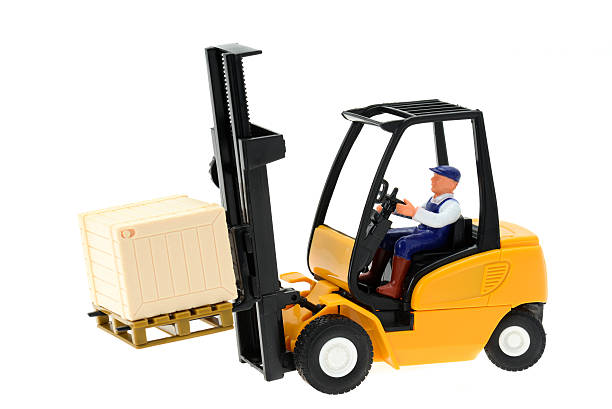 istock Forklift truck and driver toy 475217151