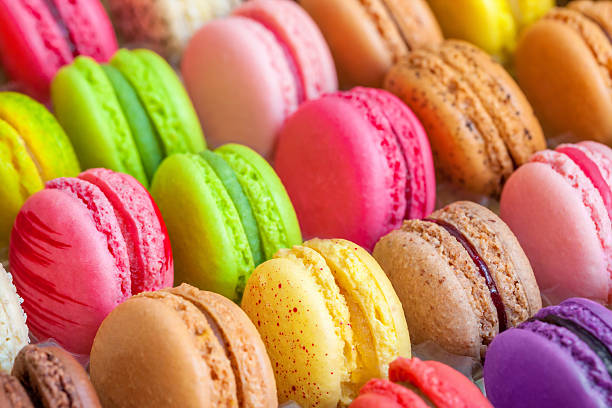 istock traditional french colorful macarons in a box 475217375