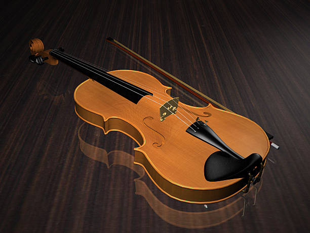 istock Violin isolated on wood floor 475217466