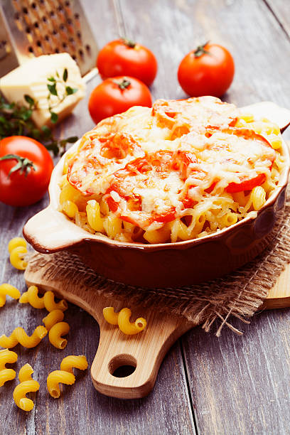 istock Pasta baked with tomato and cheese 475217488