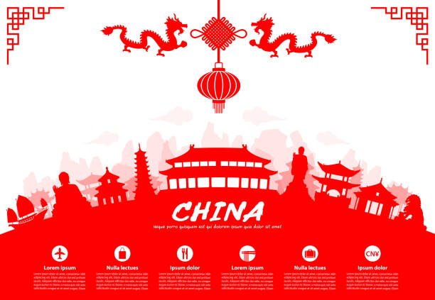 중국 여행 명소 - tiananmen square stock illustrations