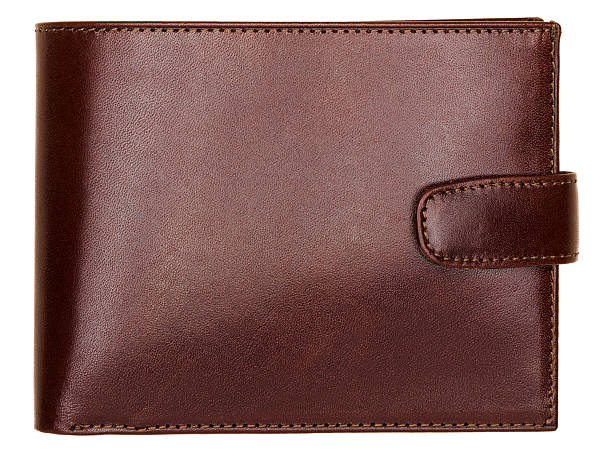 istock Terracotta natural leather wallet isolated on white background 475223850