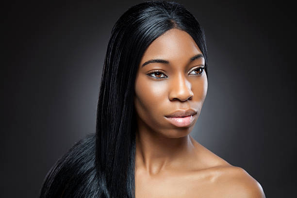 istock Black beauty with long straight hair 475224057