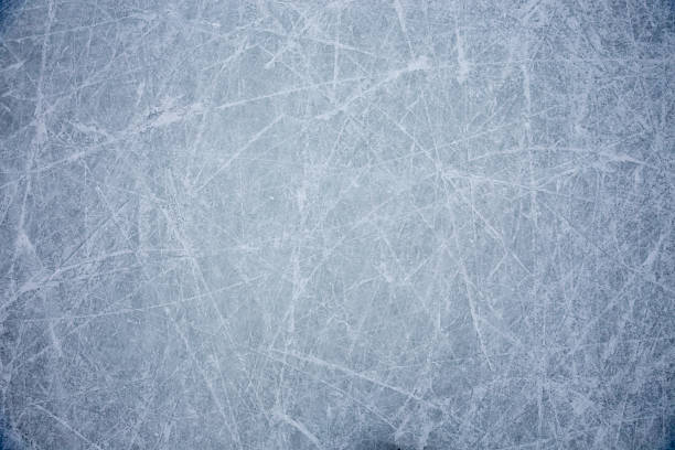 Ice floor with scratches from hockey and skating