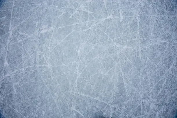 Photo of Ice floor with scratches from hockey and skating